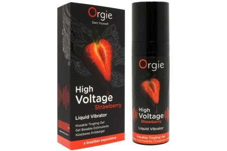 Съедобный интимный гель с возбуждающим эффектом вибрации Orgie High Voltage Strawberry 15 мл