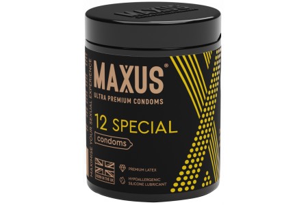Презервативы в пластиковом кейсе Maxus №12 Special точечно-ребристые
