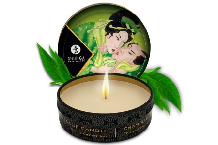Массажная аромасвеча Shunga Exotic Green Tea c ароматом зеленого чая 30 мл