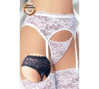 Пояс для чулок и стринги SoftLine Collection кружевные, белый, S/M