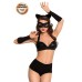 Костюм SoftLine Collection Catwoman (бюстгальтер,шортики,головной убор,маска,перчатки), черный, S - фото
