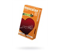 Презервативы Masculan, сlassic 3, doty, латекс, кольца, точечные, розовые, 19 см, 5,3 см, 10 шт.