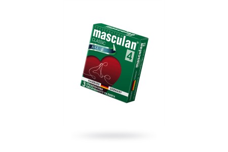 Презервативы Masculan, сlassic 4, XXL, латекс, увеличенного размера, розовый, 20 см, 5,5 см, 3 шт.
