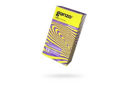 Презервативы Ganzo, sense, ультратонкие, латекс, 18 см, 5,2 см, 12 шт.