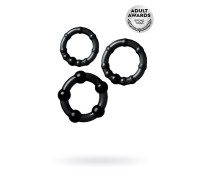 Набор колец TOYFA A-toys, TPE, черные, Ø 3,5/3/2 см
