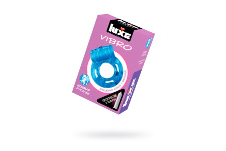 Виброкольцо LUXE VIBRO Кошмар русалки + презерватив, 1 шт, синий, 18 см