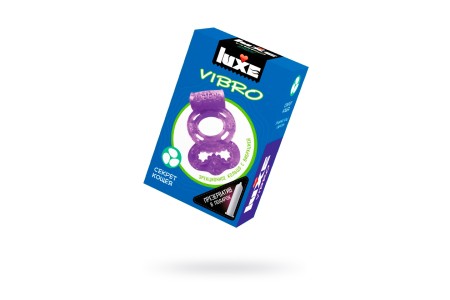 Виброкольцо LUXE VIBRO Секрет Кощея + презерватив, 1 шт, фиолетовый, 18 см