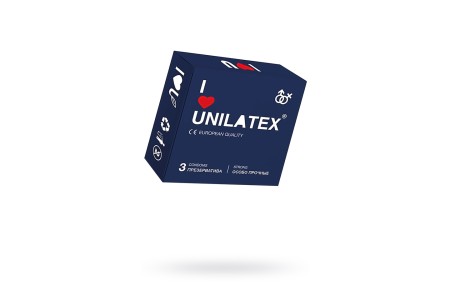 Презервативы Unilatex, extra strong, гладкие, 19 см, 5,4 см, 3 шт.