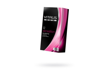 Презервативы Vitalis, premium, sensation, кольца, точечные, 18 см, 5,3 см, 12 шт.