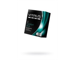 Презервативы Vitalis, premium, comfort plus, анатомичные, 18 см, 5,3 см, 3 шт.