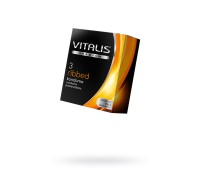 Презервативы Vitalis, premium, ribbed, ребристые, 18 см, 5,3 см, 3 шт.