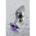 Анальная втулка Metal by TOYFA, металл, серебряная, с фиолетовым кристаллом, 8 см, Ø 3 см, 165 г - фото 1