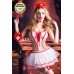 Костюм медсестры Candy Girl Lola (боди, юбка, чулки, ободок, маска, аксессуар), бело-красный, OS - фото