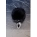 Анальная втулка TOYFA Metal, маленькая, металл+искусственный мех, серебряная, с черным хвостиком, 4 - фото 1