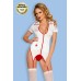 Костюм медсестры Candy Girl Leann (топ, стринги, чулки), бело-красный, OS - фото