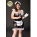 Костюм горничной Candy Girl Fanny (платье, ободок, чокер, фартук,метелка) черно-белый, 2XL - фото