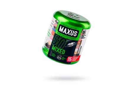 Презервативы Maxus, набор, латекс, железный кейс, 18 см, 5,3 см, 15 шт.