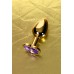 Анальная втулка Metal by TOYFA, металл, золотая, с фиолетовым кристаллом, 7 см, Ø 2,7 см, 50 г - фото 6