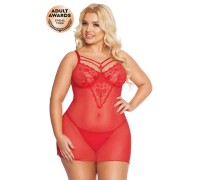 Комбинация и стринги SoftLine Collection Aldona, красный, XXXL