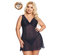 Комбинация и стринги SoftLine Collection Berta, синий, XXL
