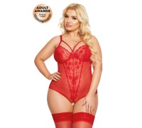 Боди SoftLine Collection Amanda, красный, XXXL