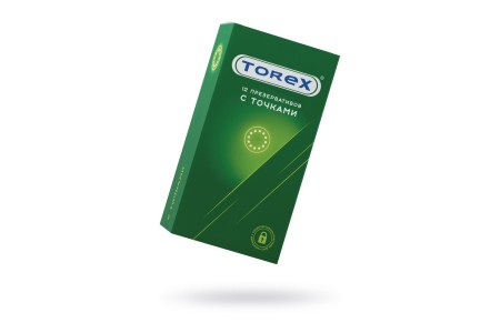 Презервативы Torex, точечные, латекс, 18,5 см, 5,4 см, 12 шт.
