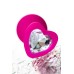 Анальная втулка ToDo by Toyfa Diamond Heart, силикон, розовая, 8 см, Ø 3 см - фото 5