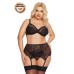 Комплект SoftLine Collection Dolores (бюстгальтер, стринги и пояс для чулок), черный, XXL - фото 1