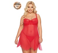 Ночная сорочка и стринги SoftLine Collection Carla, красный, XL