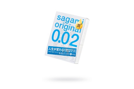Презервативы Sagami, original 0.02, extra lub, полиуретан, 19 см, 3 шт.