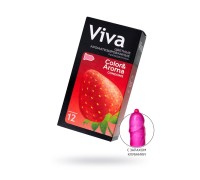 Презервативы Viva, цветные, аромат, латекс, 18,5 см, 5,3 см, 12 шт.