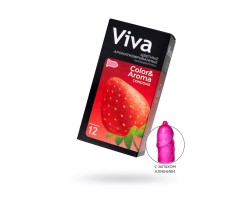 Презервативы Viva, цветные, аромат, латекс, 18,5 см, 5,3 см, 12 шт.