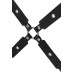 Сцепка Pecado BDSM, крестообразная с карабинами, для фиксации рук и ног, натуральная кожа, черный - фото 3