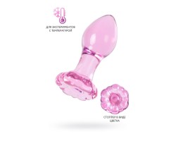Анальная втулка Sexus Glass, стекло, розовая, 8,3 см