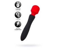 Двусторонний вибромассажер Black&Red by Toyfa, силикон, черный, 21 см