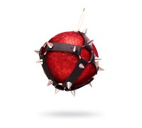 Новогодний шар Pecado BDSM, с шипами, матовый, красный, 10 см