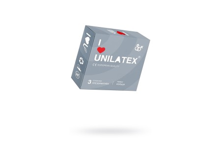 Презервативы Unilatex, ribbed, латекс, ребристые, 19 см, 5,4 см, 3 шт.