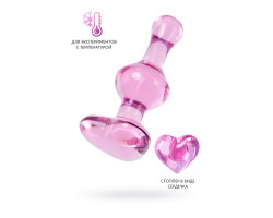 Анальная втулка Sexus Glass, стекло, розовая, 9,8 см