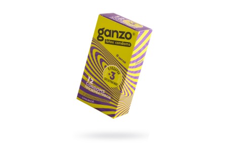 Презервативы Ganzo, sense, ультратонкие, латекс, 18 см, 5,2 см, 15 шт.