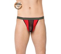 Стринги мужские со вставкой из сетки SoftLine Collection, красный, OS