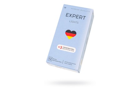 Презервативы EXPERT Lights Germany 12шт +(3 бесплатно), ультратонкие