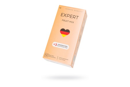 Презервативы EXPERT Fruit Mix Germany 12шт +(3 бесплатно)., фруктовые ароматизированные