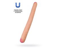 Фаллоимитатор RealStick Brutal Castor двусторонний, neoskin, телесный, 56 cм
