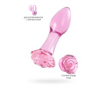 Анальная втулка Sexus Glass, стекло, розовая, 12,6 см