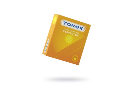 Презервативы Torex, ребристые, латекс, 18,5 см, 5,4 см, 3 шт.