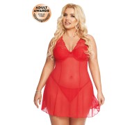 Комбинация и стринги SoftLine Collection Berta, красный, XXXL