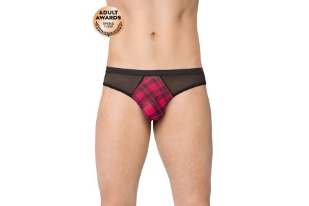 Трусы мужские с клетчатой вставкой SoftLine Collection, черный, M/L