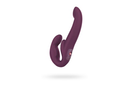Анатомический безремневой страпон Fun Factory SHARE VIBE PRO , силикон, бордовый