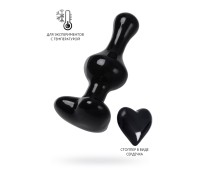 Анальная втулка Sexus Glass, стекло, черная, 9,8 см