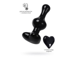 Анальная втулка Sexus Glass, стекло, черная, 9,8 см